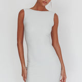 Ayda Backless Mini Dress Silver
