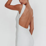 Ayda Backless Mini Dress Silver