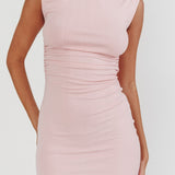 Beaming Sleeveless Mock Neck Mini Dress Pink
