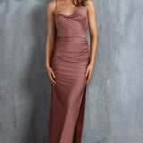 Florentina Thigh Split Maxi Dress Rose Gold