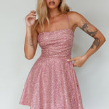 Into The Night Tied Back Sequin Dress Mauve