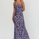 Someone New Sequin Maxi Dress Lavender/Navy