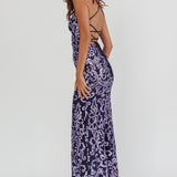 Someone New Sequin Maxi Dress Lavender/Navy