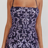 Someone New Sequin Maxi Dress Lavender/Navy