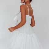 True Wish Bow Tulle Mini Dress White