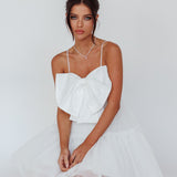 True Wish Bow Tulle Mini Dress White