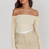 Rhian Pinstripe Double Waistband Skort Beige White