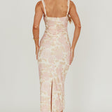 Persia Bodycon Midi Dress Pink Multi