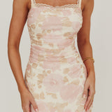 Persia Bodycon Midi Dress Pink Multi