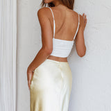 One More Time Cowl Crop Top Ivory