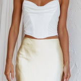One More Time Cowl Crop Top Ivory