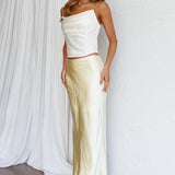 Sun Rose Strapless Crop Top Creme