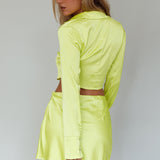 Geena Crystal Button Top Lime