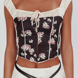 Take A Chance Drawstring Neckline Top Black