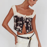 Take A Chance Drawstring Neckline Top Black