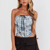 Mayara Strapless Corset Top Blue