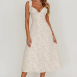 Dream Dust Lace Up Back A-Line Midi Dress