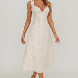 Dream Dust Lace Up Back A-Line Midi Dress
