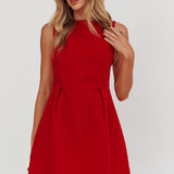 Unrequited Bow Back Mini Dress Red/Pink