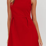 Unrequited Bow Back Mini Dress Red/Pink