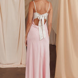 Bayleigh Low Bow Tie Back Dress Pink