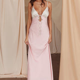 Bayleigh Low Bow Tie Back Dress Pink