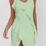 Johannson Ruffle Trim Maxi Dress Pistachio