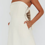 Made For Love Bow Back Mini Dress Ecru