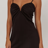 Keiosha Pleated Sweetheart Neckline Mini Dress Black