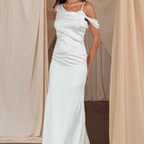 Dawna Draped Sleeve Maxi Dress White