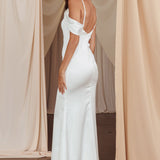 Dawna Draped Sleeve Maxi Dress White