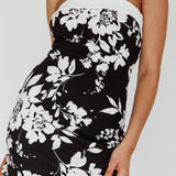 Missie Strapless Mini Dress Floral Black