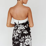 Missie Strapless Mini Dress Floral Black