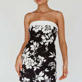 Missie Strapless Mini Dress Floral Black