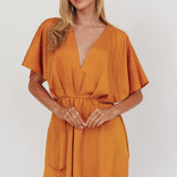 Lunisolar Flutter Sleeve Mini Dress Mustard