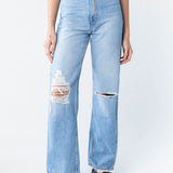 DR DENIM Echo Jeans Empress Sky Blue Rip