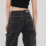DR DENIM Faye Worker Concrete Black