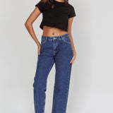 DR DENIM Arch Straight Jeans Pebble Mid Stone
