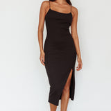 In My Element Split Midi Dress Black