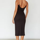 In My Element Split Midi Dress Black