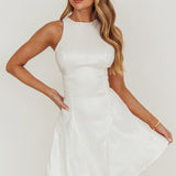 Dazzling Light Bow Mini Dress White