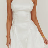 Dazzling Light Bow Mini Dress White