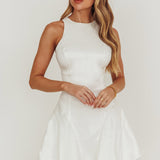 Dazzling Light Bow Mini Dress White