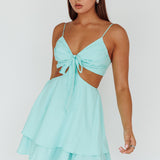 Jeneva Tied Bust Cut-Out Mini Dress Mint