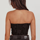 Ziah Hook & Eye Corset Top Black