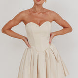 What I Like Sweetheart Neckline Mini Dress Champagne