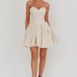 What I Like Sweetheart Neckline Mini Dress Champagne