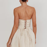 What I Like Sweetheart Neckline Mini Dress Champagne