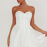 What I Like Sweetheart Neckline Mini Dress Ivory