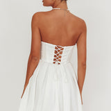 What I Like Sweetheart Neckline Mini Dress Ivory